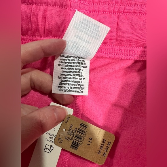 NEW‎ NWT VS Victoria secret sweats pink campus pants L large - Picture 8 of 11